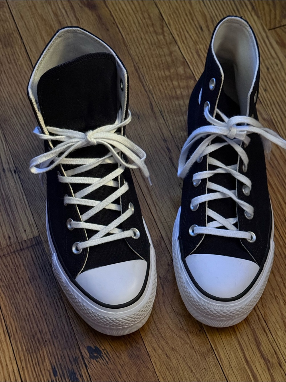 Converse Black and White High-Top Canvas Sneakers - Picture 3 of 3